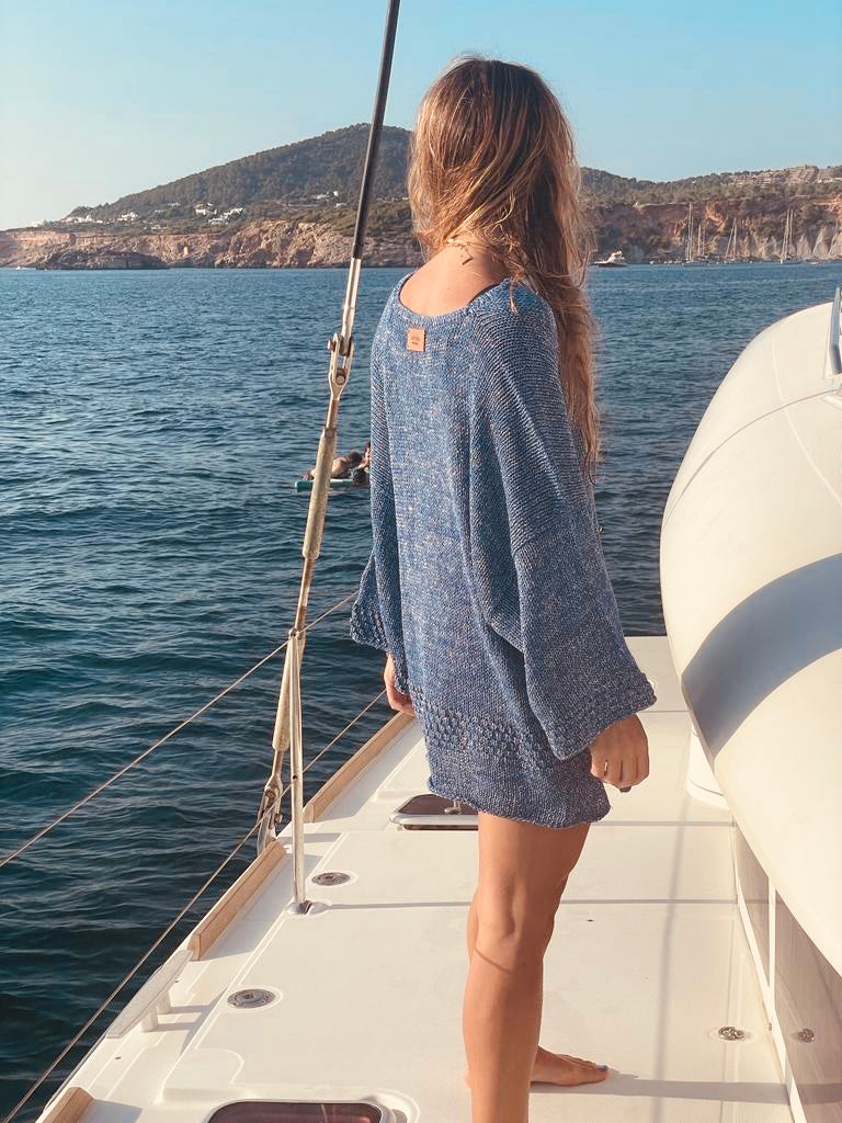 Ibiza Sweater - Azul metálico