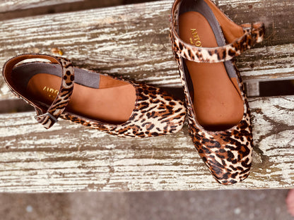 Mary Jane animal print beige