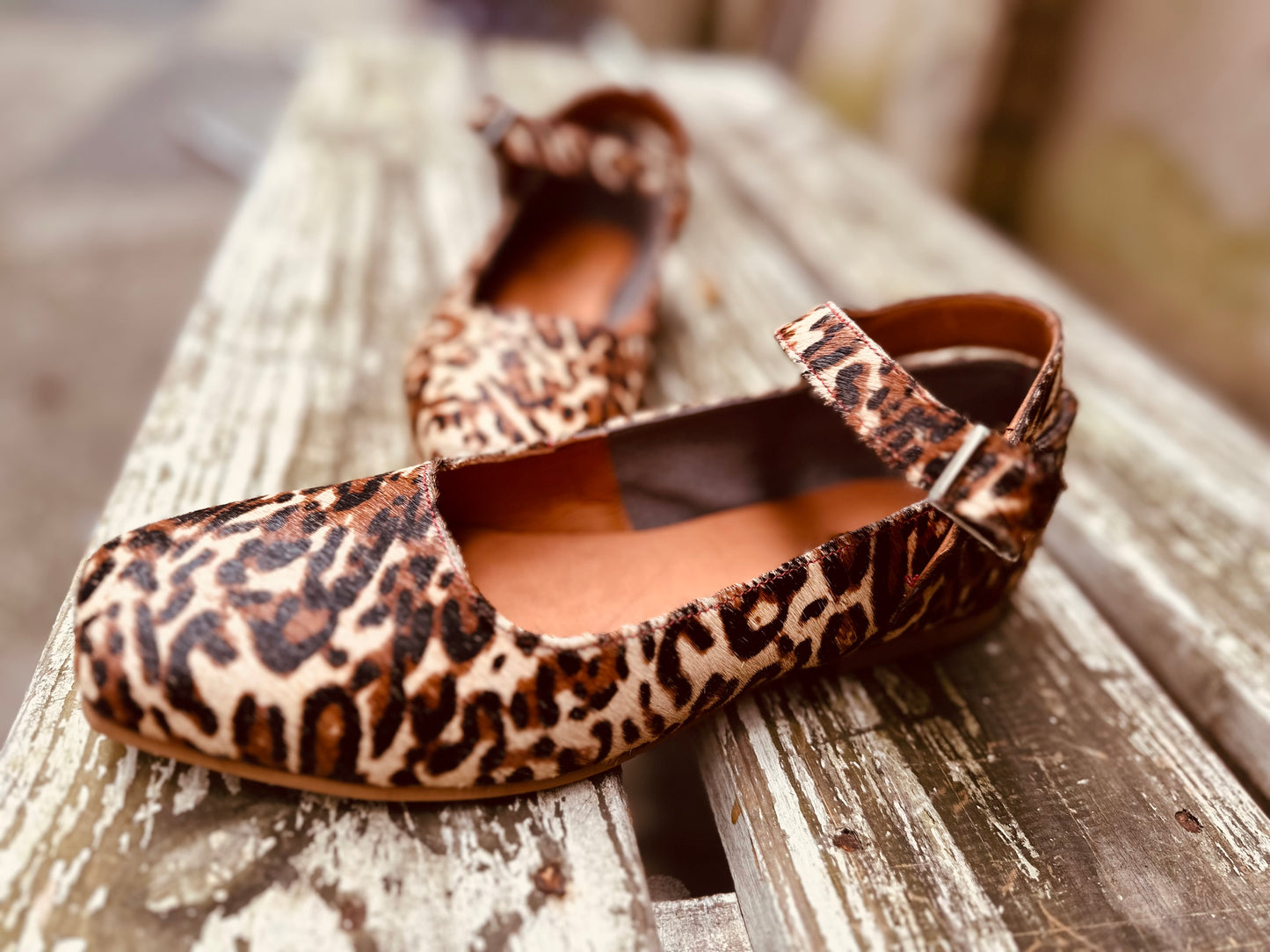 Mary Jane animal print beige