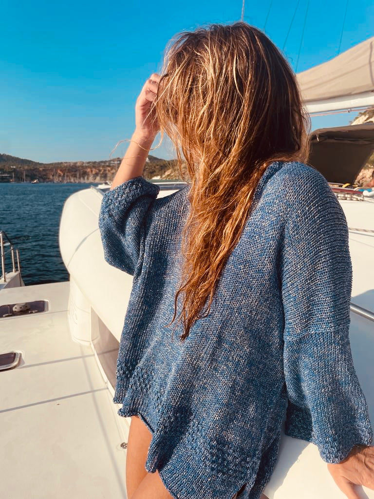 Ibiza Sweater - Azul metálico