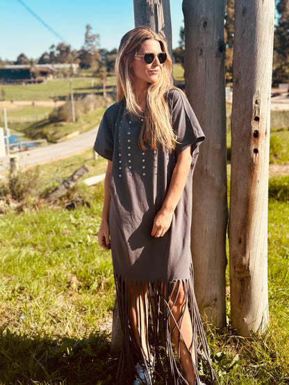 Mango cotton dress - Gris