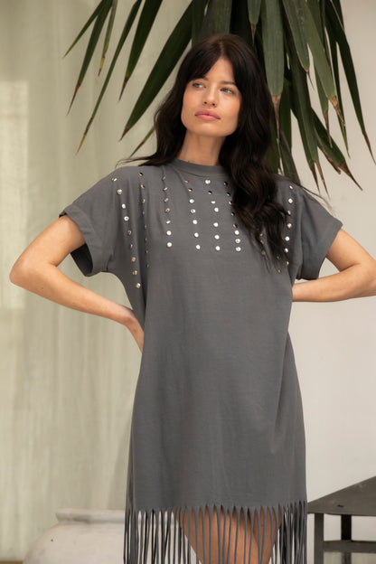 Mango cotton dress - Gris