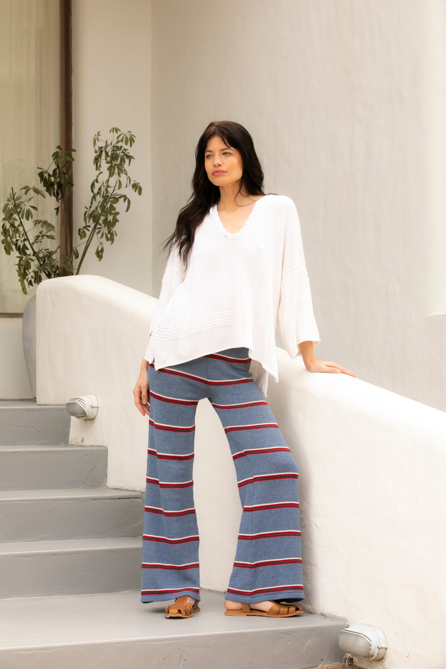 Stripe tejido pant