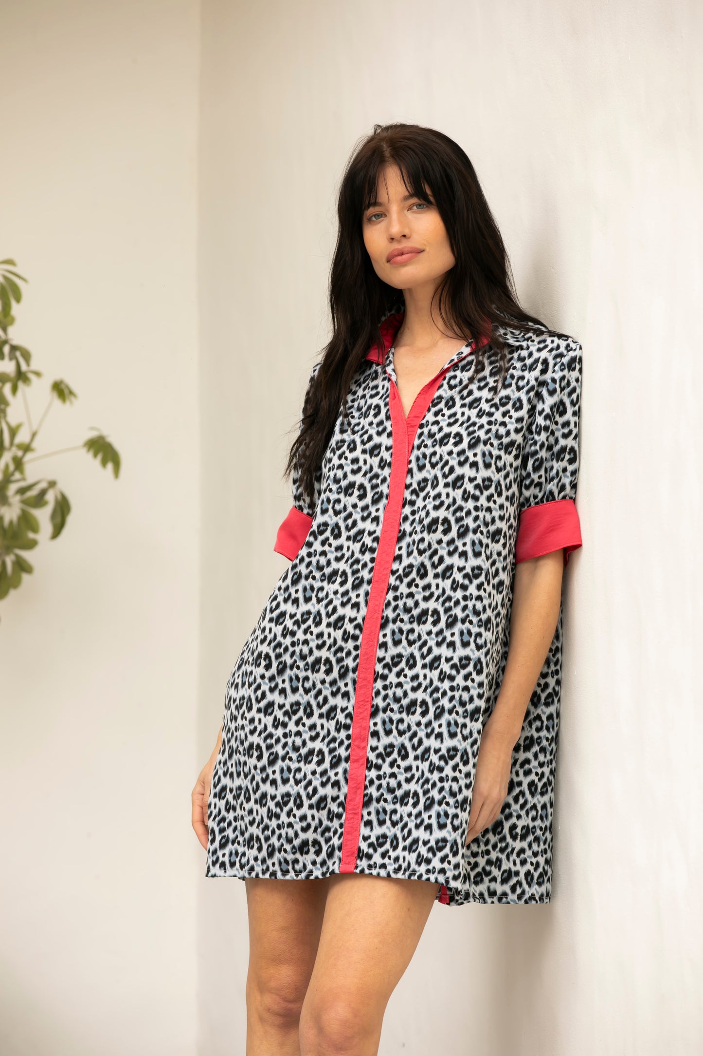 Vestido Mona  Animal print Gris