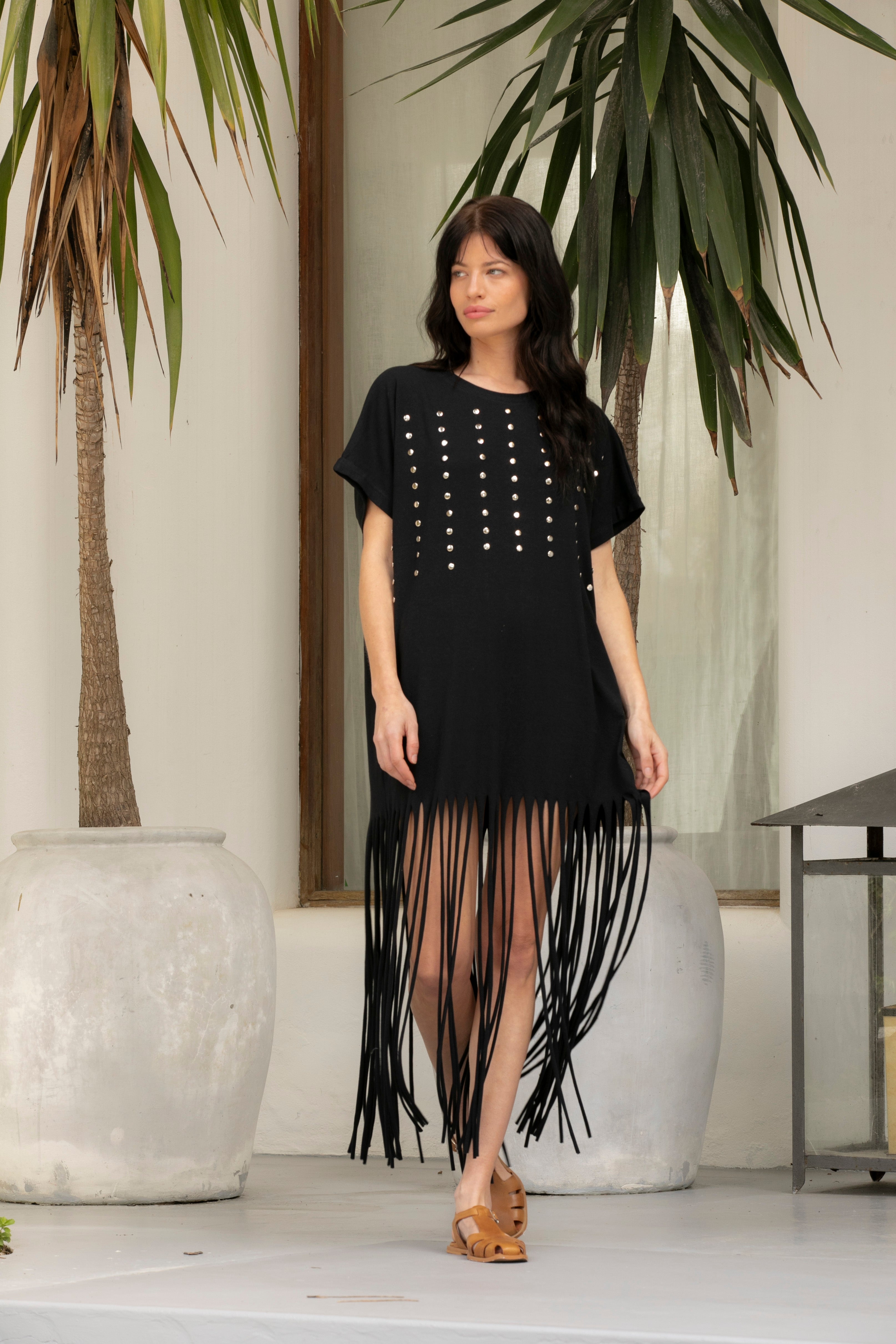 Mango cotton dress negro s