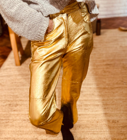 Leather Pant ORO fuerte