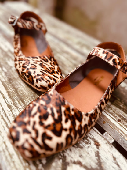 Mary Jane animal print beige