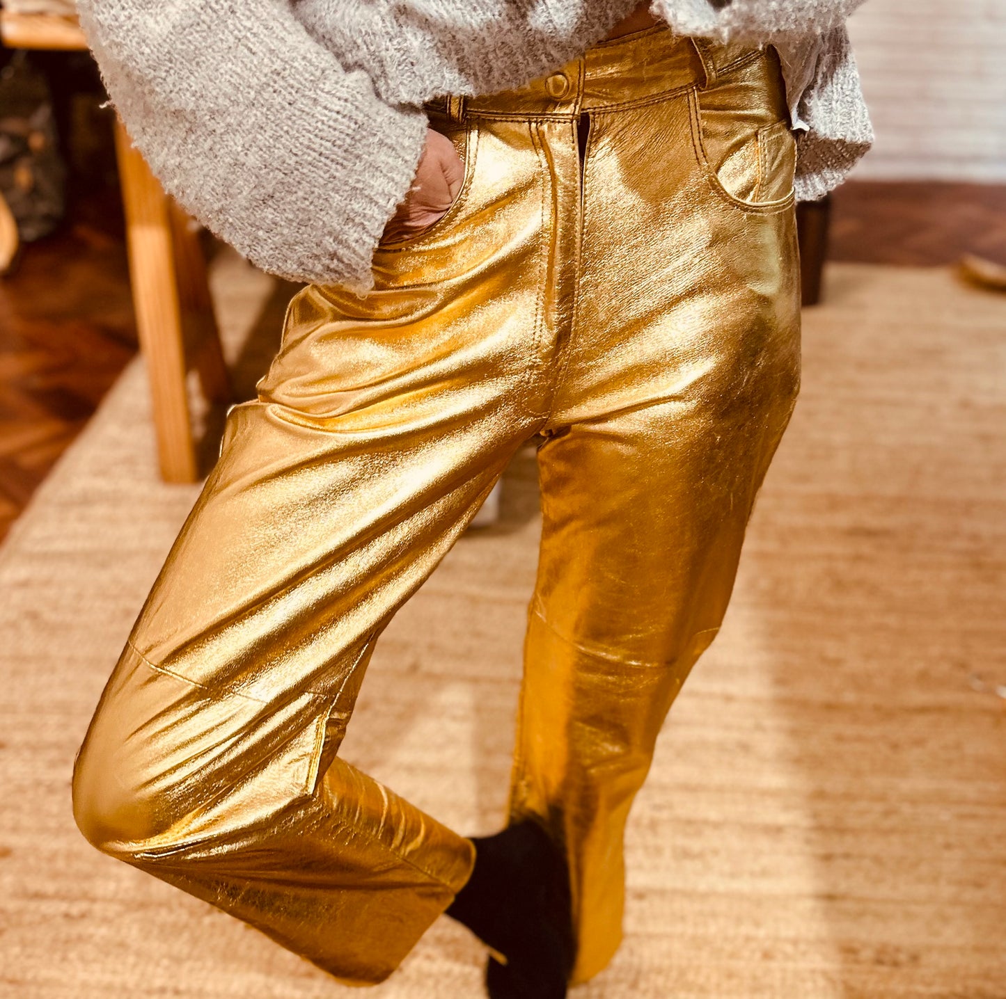 Leather Pant ORO fuerte