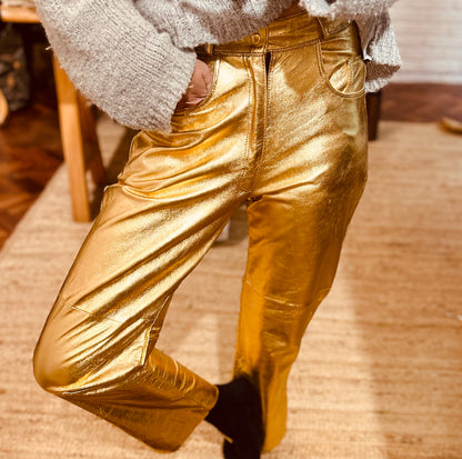 Leather Pant ORO fuerte