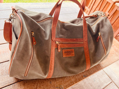 Leather Travel Bag Verde