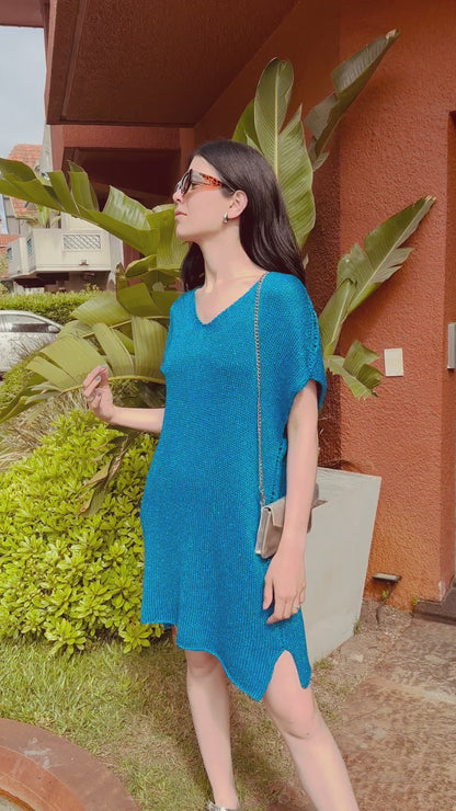 Glow knit Blue dress