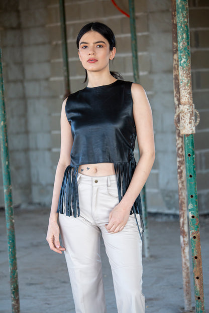 Leather Top - BLACK