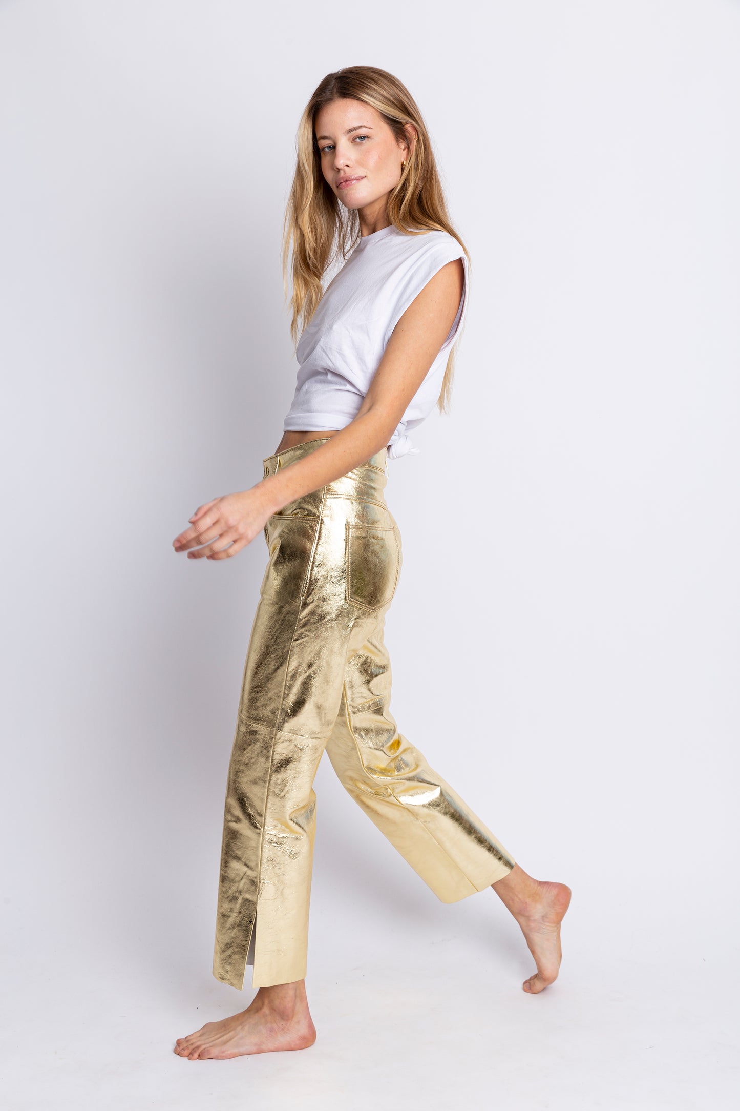 Leather Pant Gold