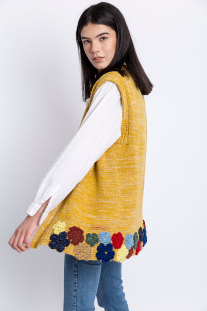 Crochet Sweater Vest - Mostaza