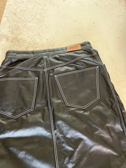 Maxi leather Skirt Black